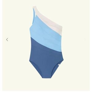 Summersalt Long Torso Sidestroke swimsuit size 12 in Sky and Blue Mountain, NWT